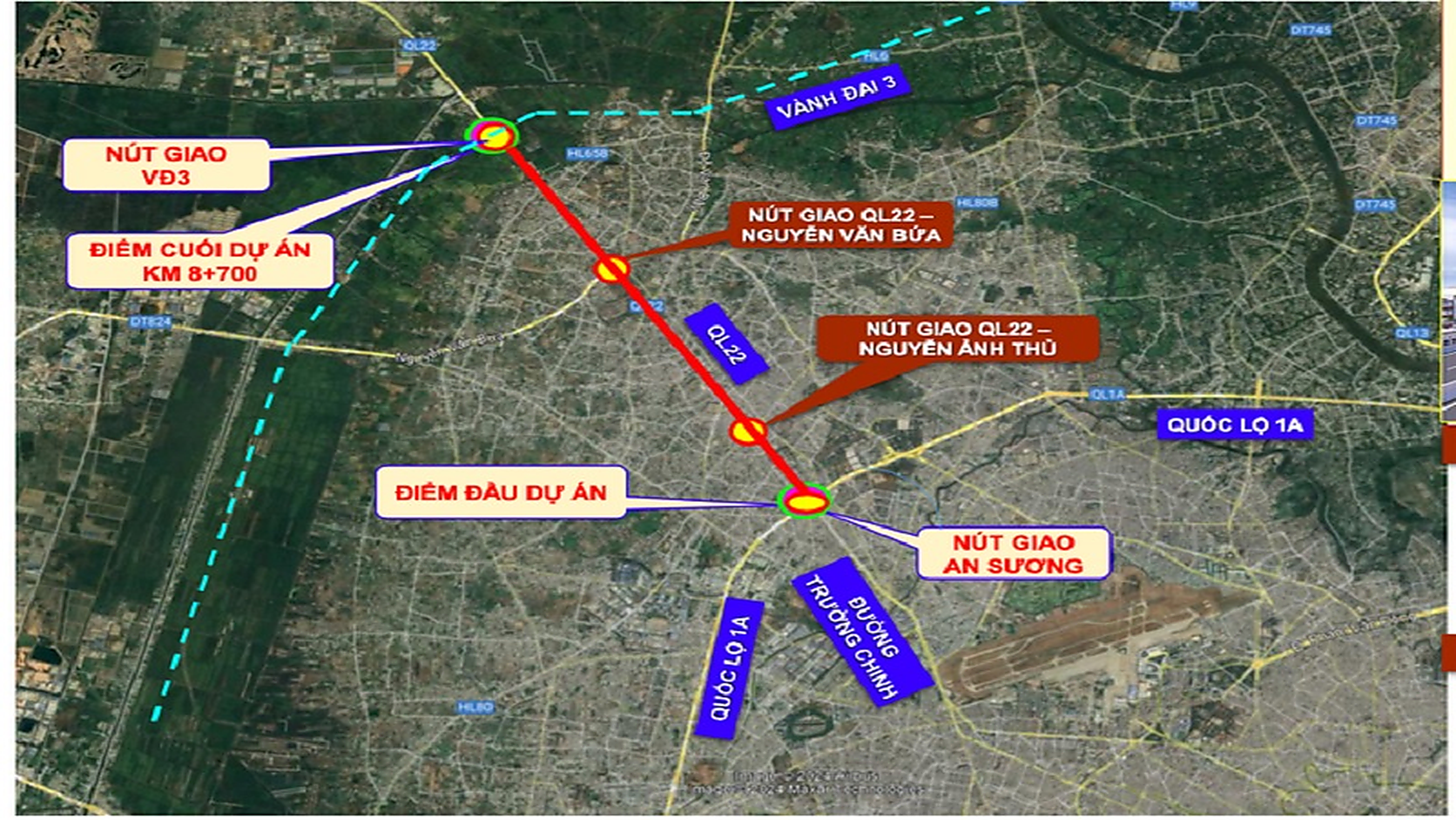 Quốc lộ 22 qua khu vực Hóc Môn
