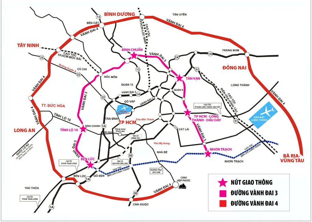 bản đồ Vành đai 3 khu Tây qua Hóc Môn