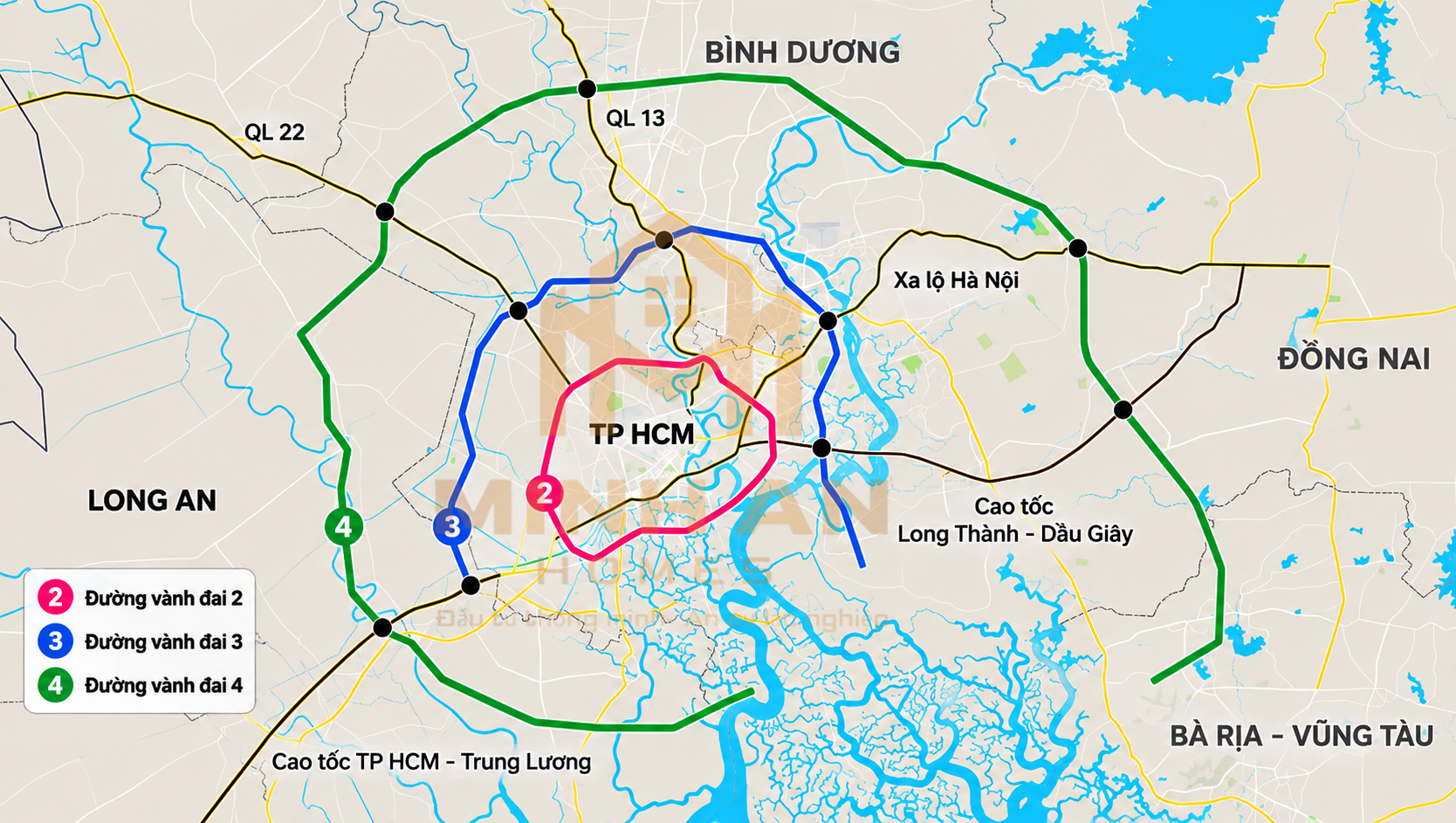 vành đai 4 giao với các tuyến đường